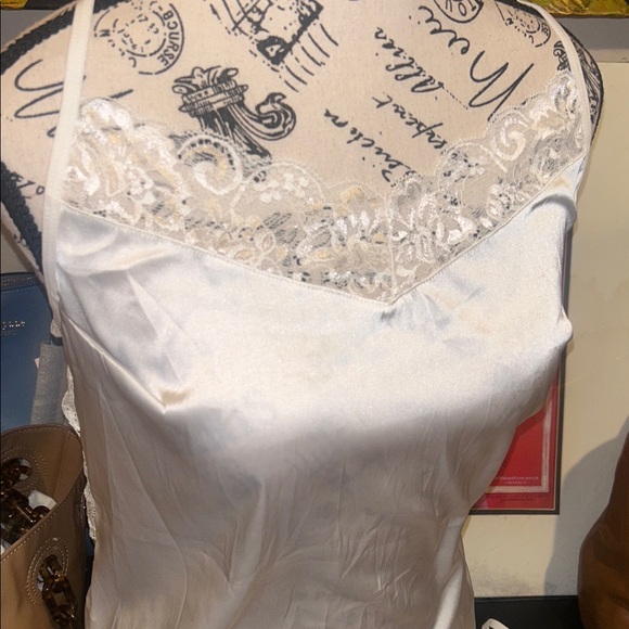 Avid love White Satin Lace Slip Dress & g string set NWT size small - Picture 2 of 7